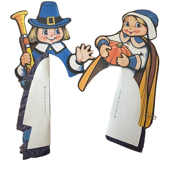 Vtg 1984Beistle Honeycomb Thanksgiving Pilgrims Centerpiece Decorations 10” - Picture 4 of 5